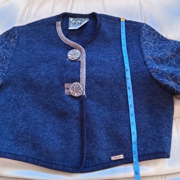 Wesenjak TIROL blue croped boiled wool jacket